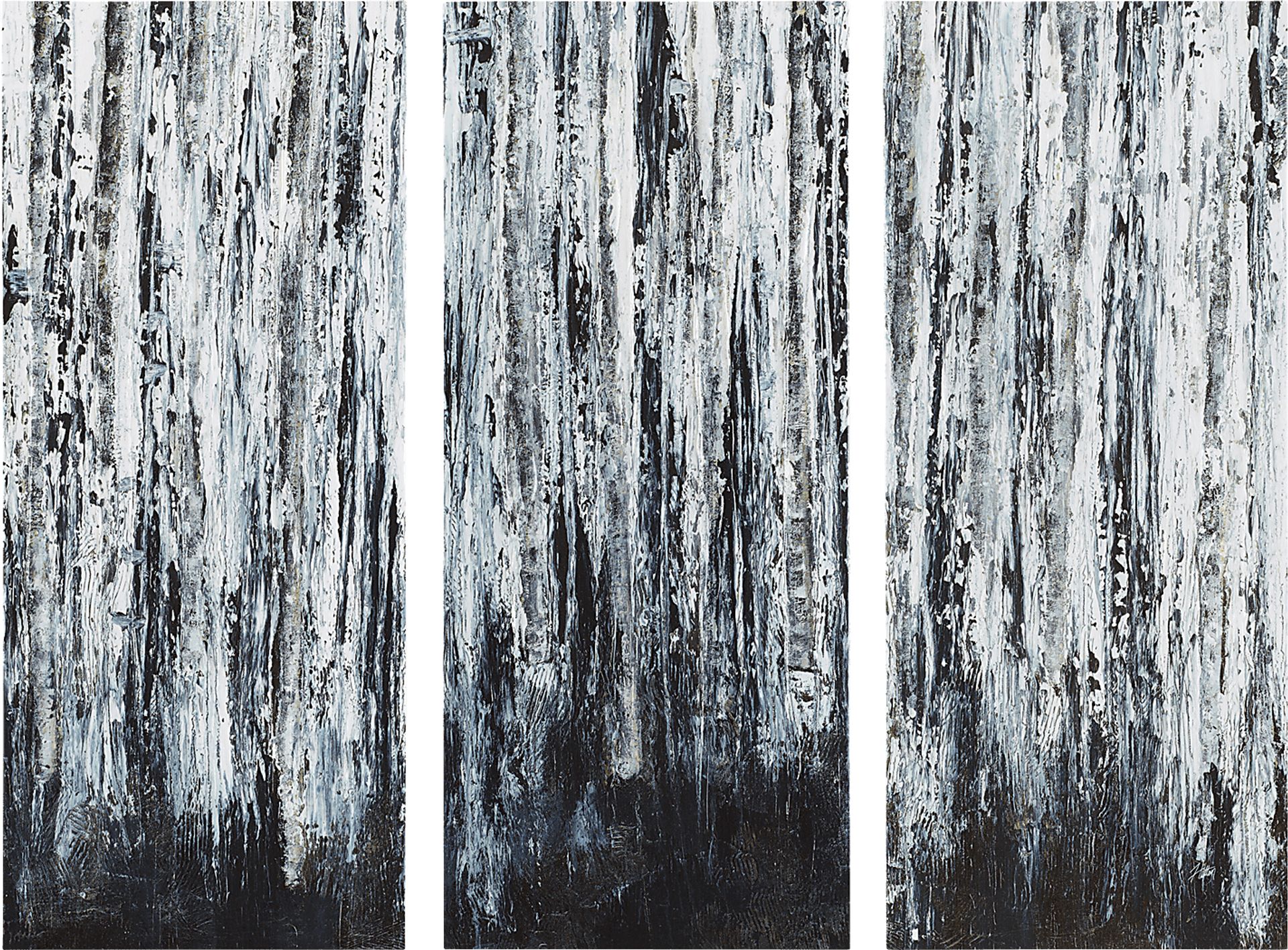 Alemany Black Gel Coated Print Canvas Set of 3 - Image 1