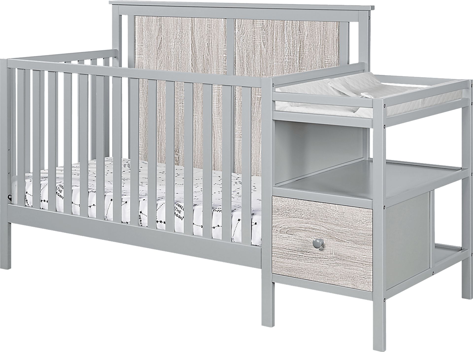 Kids Alemeda Gray Crib and Changer Combo - Image 1