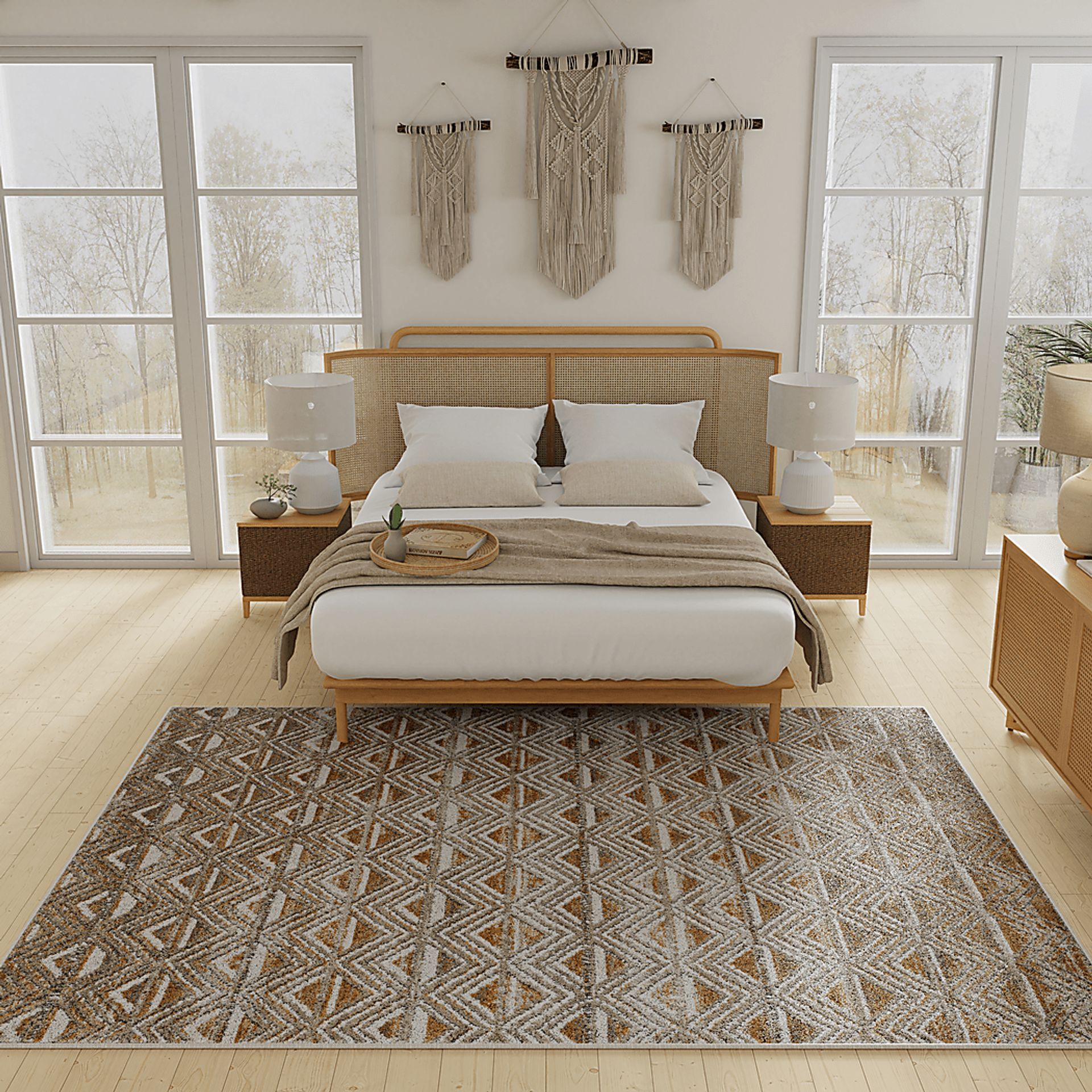 Alemza Beige 5'3 x 7'3 Area Rug - Image 2