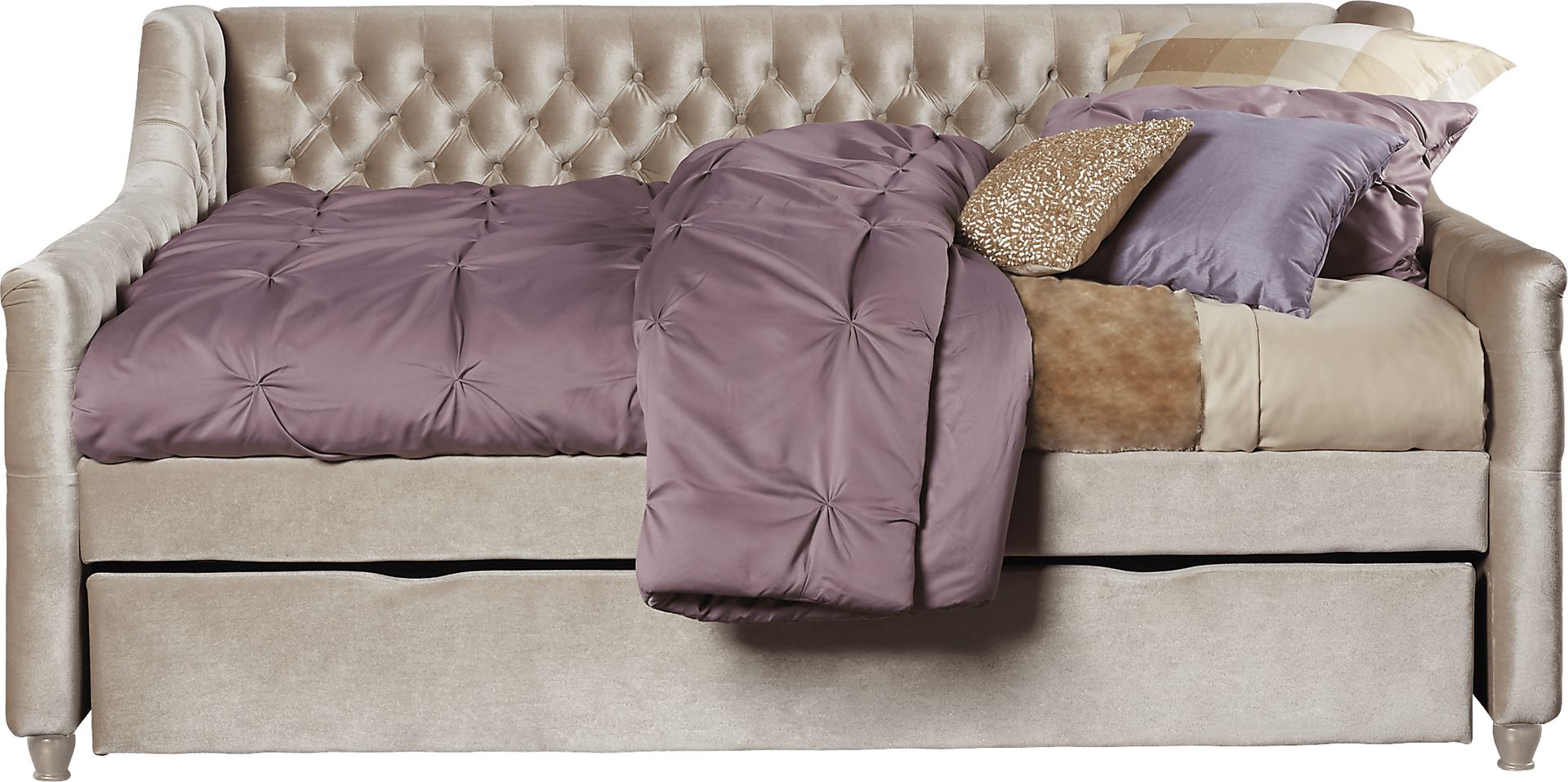 Alena Champagne 4 Pc Full Daybed with Twin Storage Trundle - Image 2