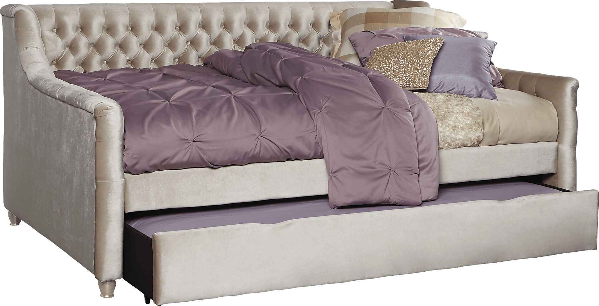 Alena Champagne 4 Pc Full Daybed with Twin Storage Trundle - Image 1