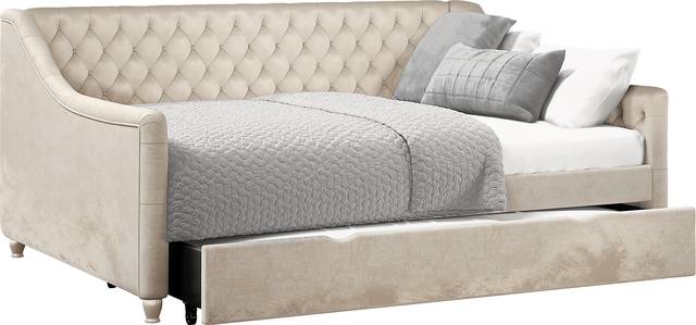 Alena Champagne 4 Pc Twin Daybed with Twin Storage Trundle - Thumbnail - Image 1