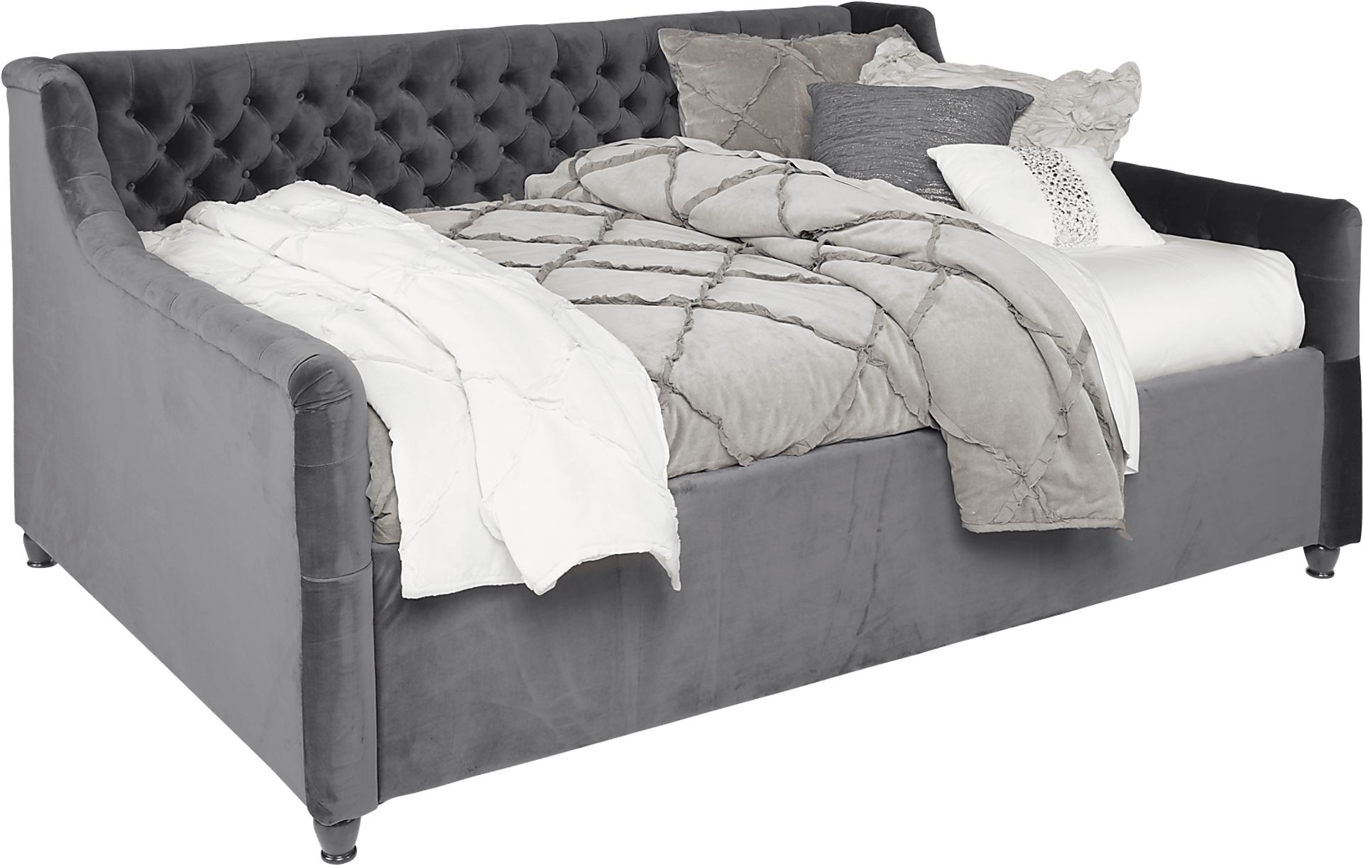 Alena 3 Pc Charcoal Gray Black Gray Full Daybed