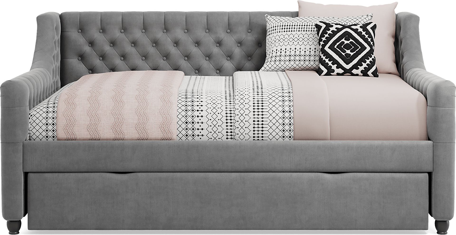 Alena Charcoal Full Daybed with Twin Storage Trundle - Image 2