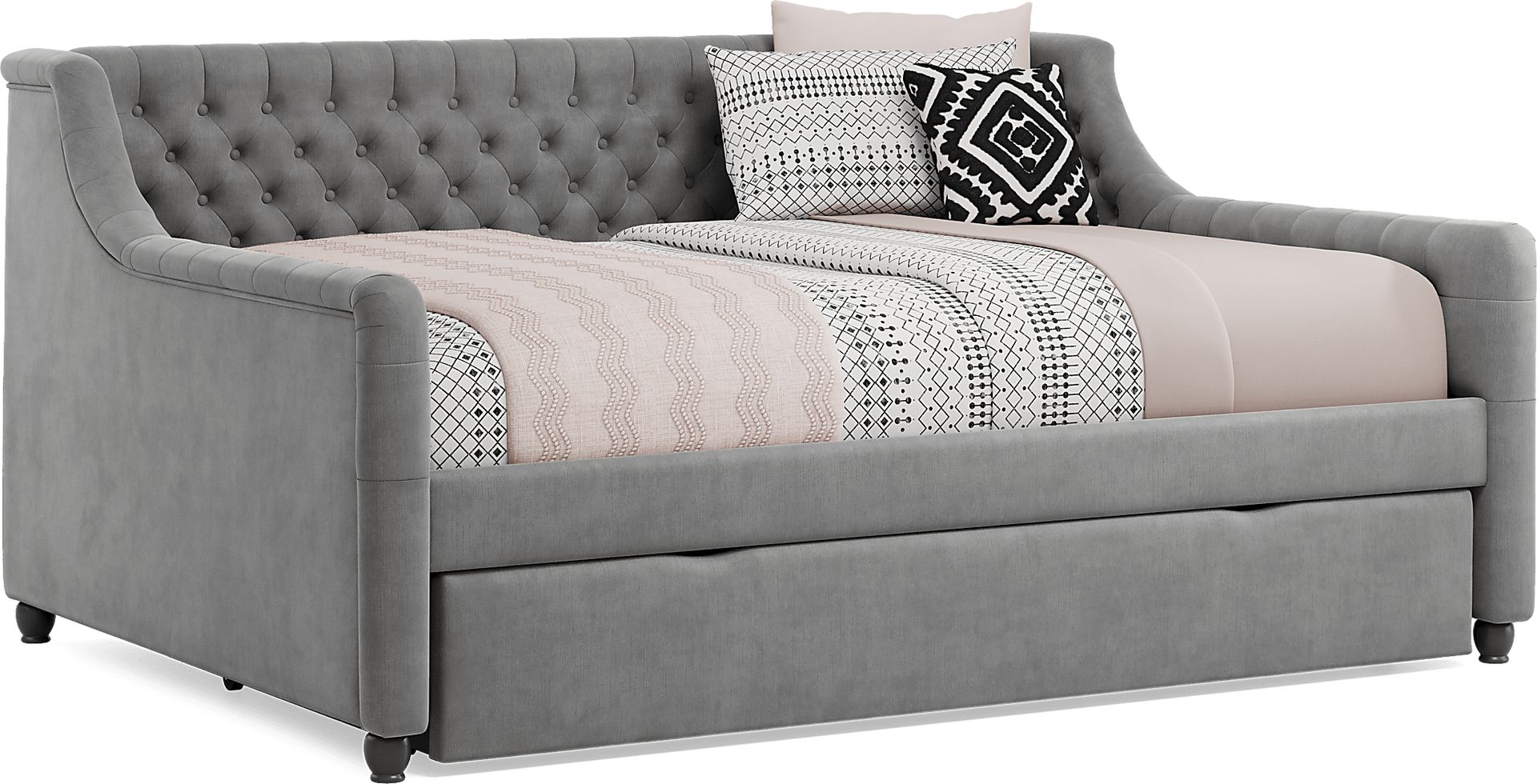 Alena Charcoal Full Daybed with Twin Storage Trundle - Image 1