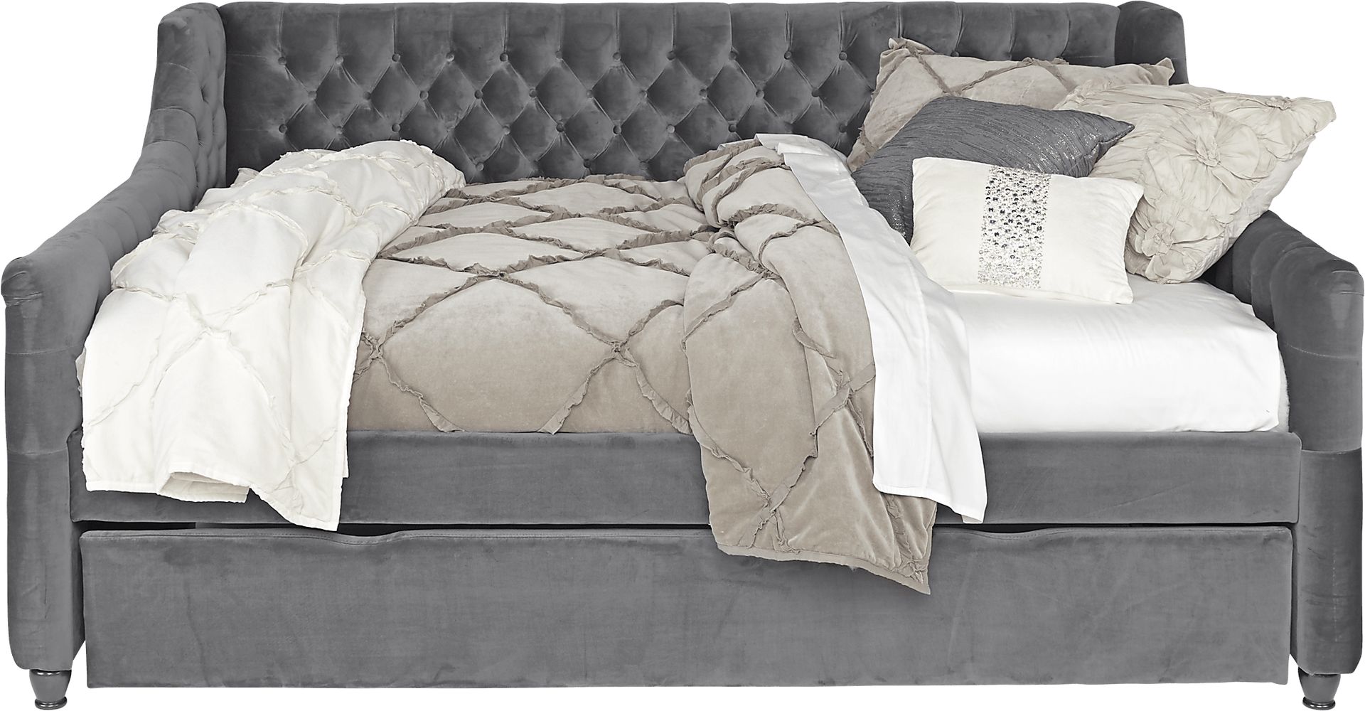Alena Charcoal 4 Pc Full Daybed with Twin Storage Trundle - Image 1