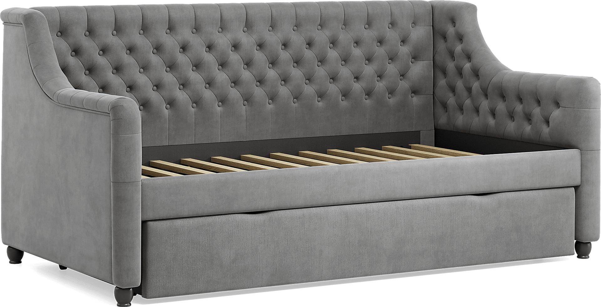 Alena Charcoal Twin Daybed with Twin Storage Trundle - Image 4