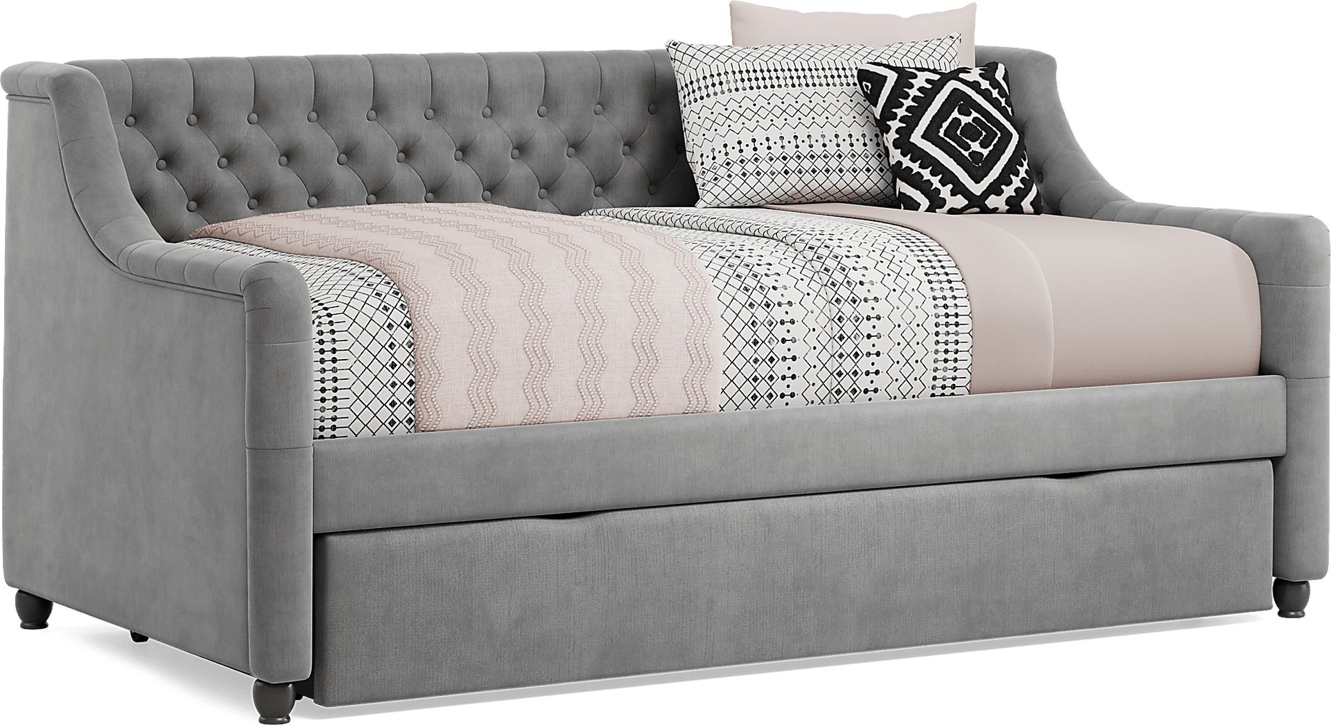 Alena Charcoal Twin Daybed with Twin Storage Trundle - Image 1