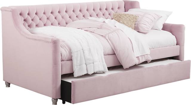 Alena Pink 4 Pc Twin Daybed with Twin Storage Trundle - Thumbnail - Image 2