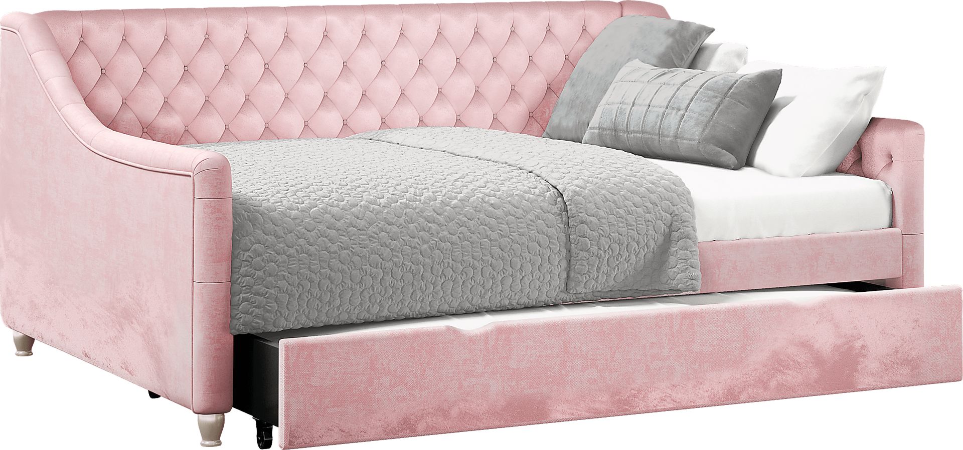 Alena Pink 4 Pc Twin Daybed with Twin Storage Trundle - Image 1