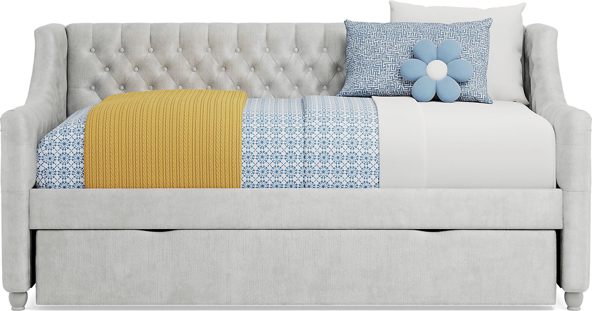 Alena Silver Twin Daybed with Twin Storage Trundle - Image 2