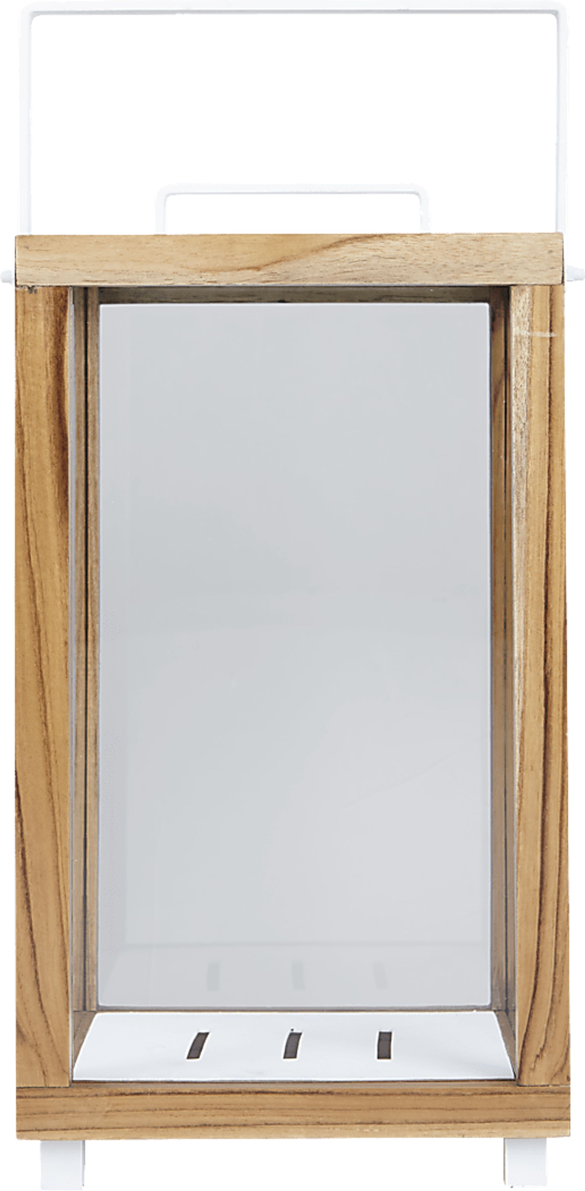 Alenna Teak Large Indoor/Outdoor Lantern - Image 1