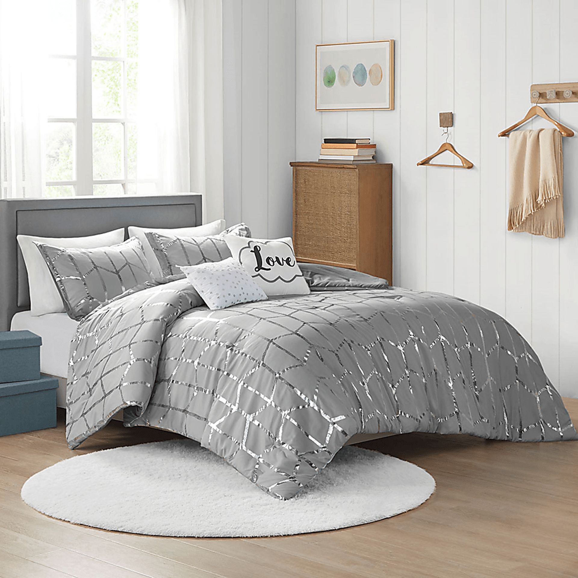 Alesi Gray King Comforter Set - Image 3