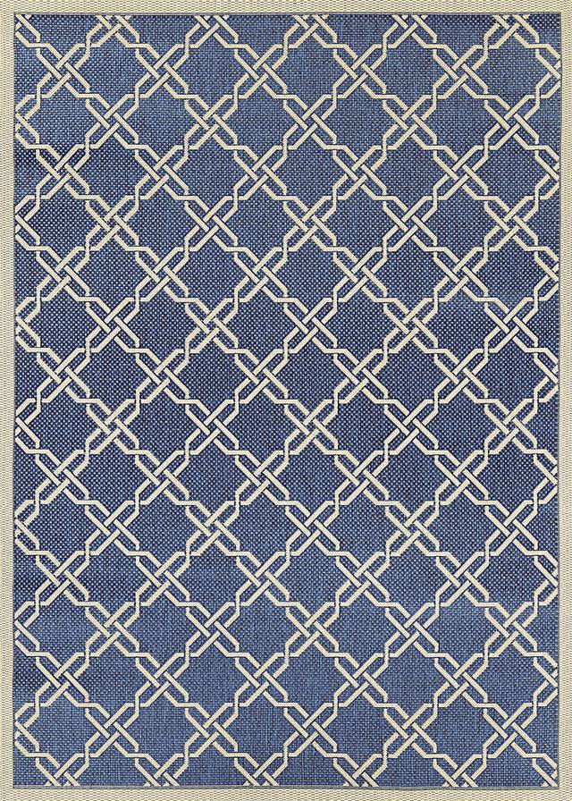 Alessa Blue 4'11 x 7'6 Indoor/Outdoor Rug - Thumbnail - Image 1