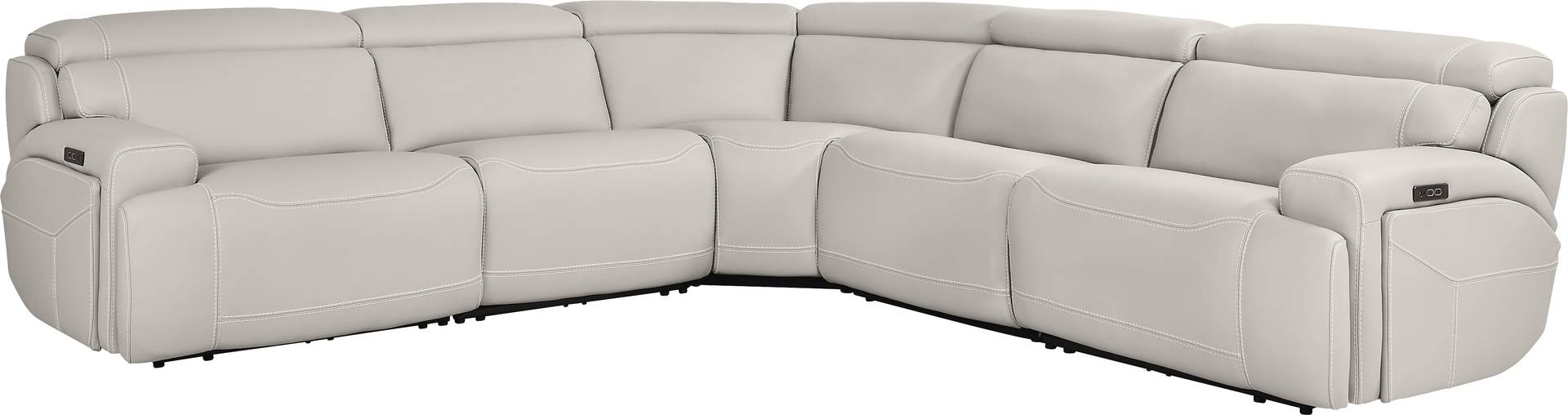 5 pc dual power reclining sectional