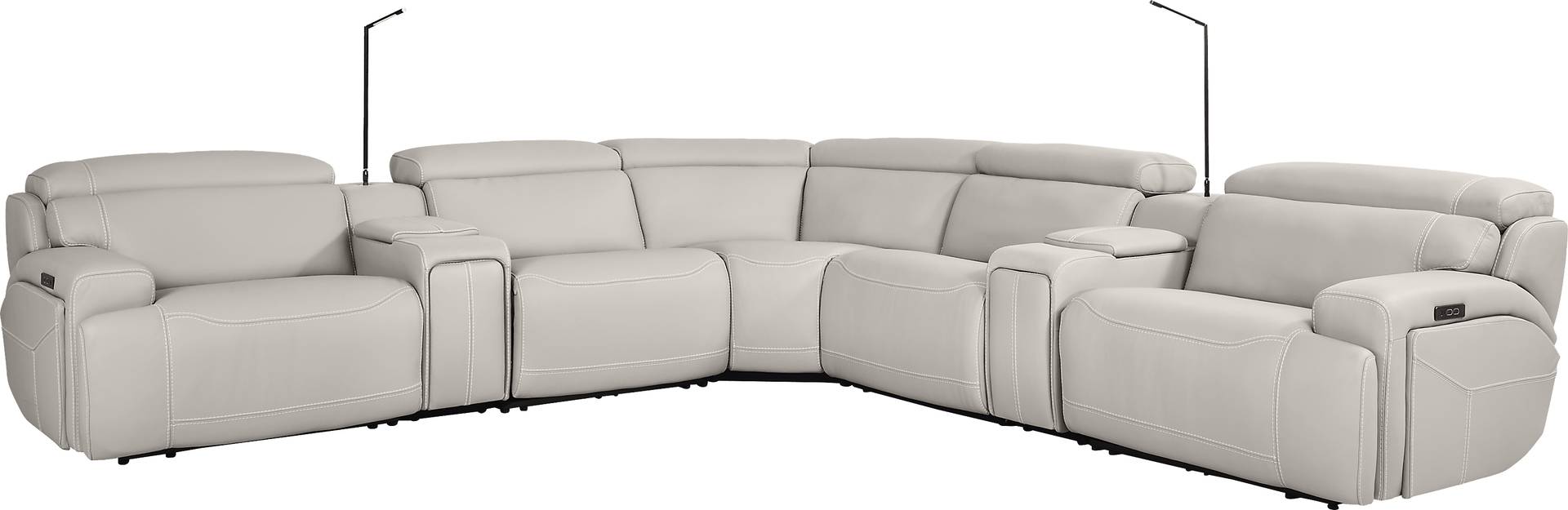 7 pc dual power reclining sectional