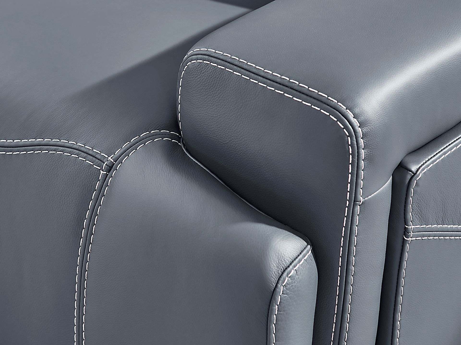 Alessio Navy Leather Dual Power Reclining Sofa - Image 4