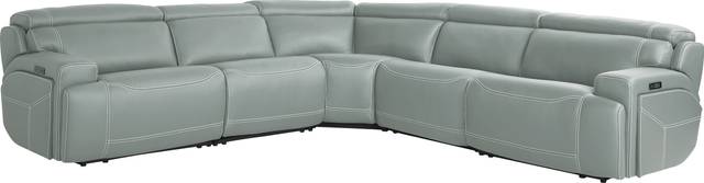 Alessio Mint Leather 9 Pc Dual Power Reclining Sectional Living Room - Thumbnail - Image 3