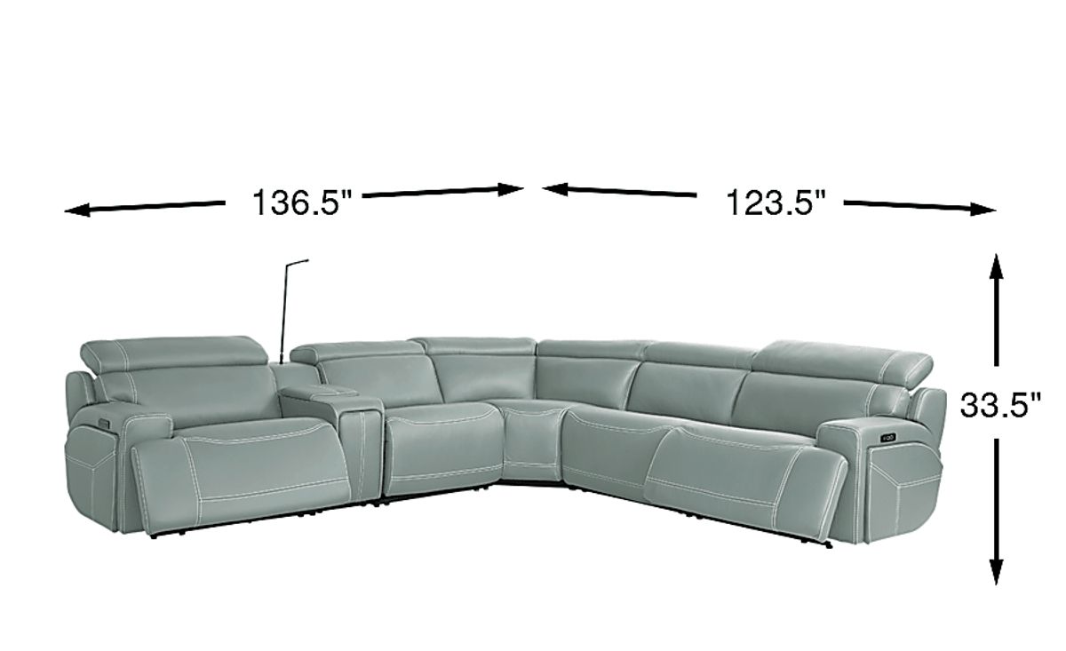 グリーンセレナイトNo.2258 Cindy Crawford Alessio 8 Pc Mint Green Leather Dual Power