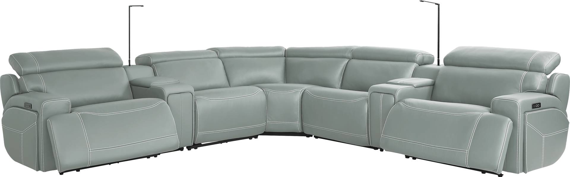 7 pc dual power reclining sectional