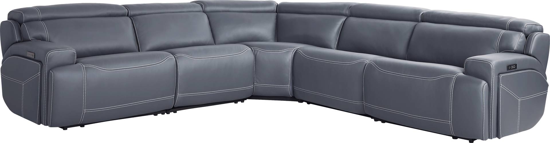 5 pc dual power reclining sectional