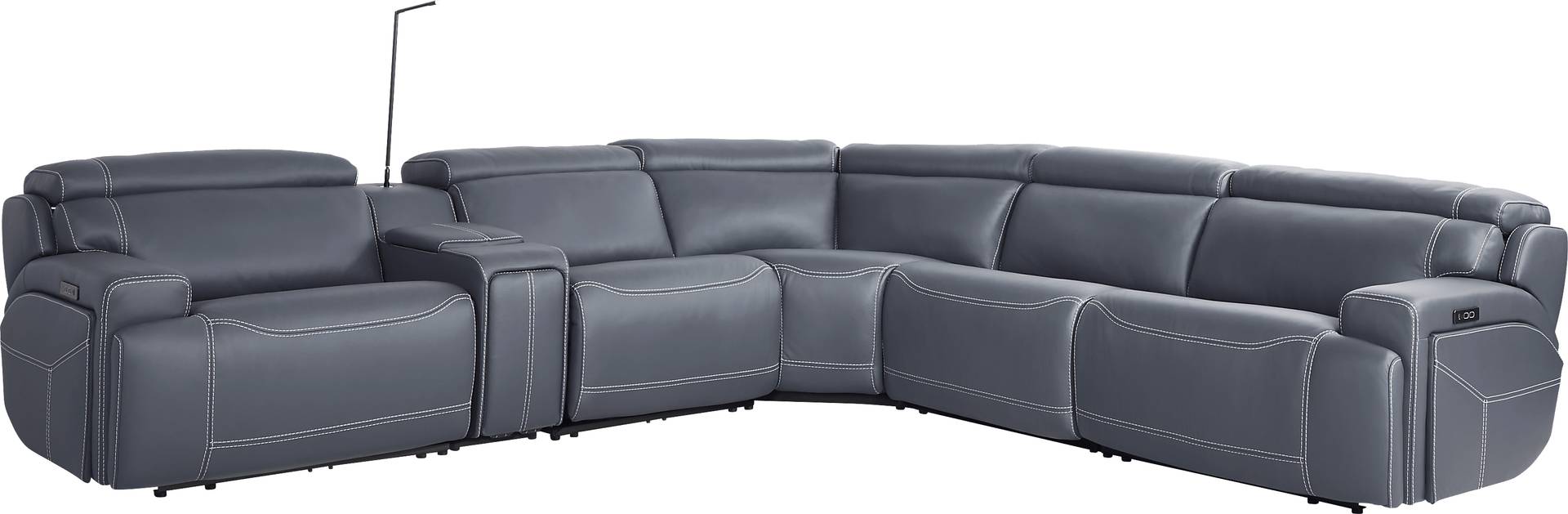 6 pc dual power reclining sectional