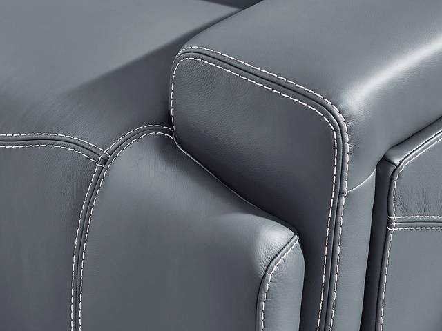 Alessio Navy Leather 9 Pc Dual Power Reclining Sectional Living Room - Thumbnail - Image 10