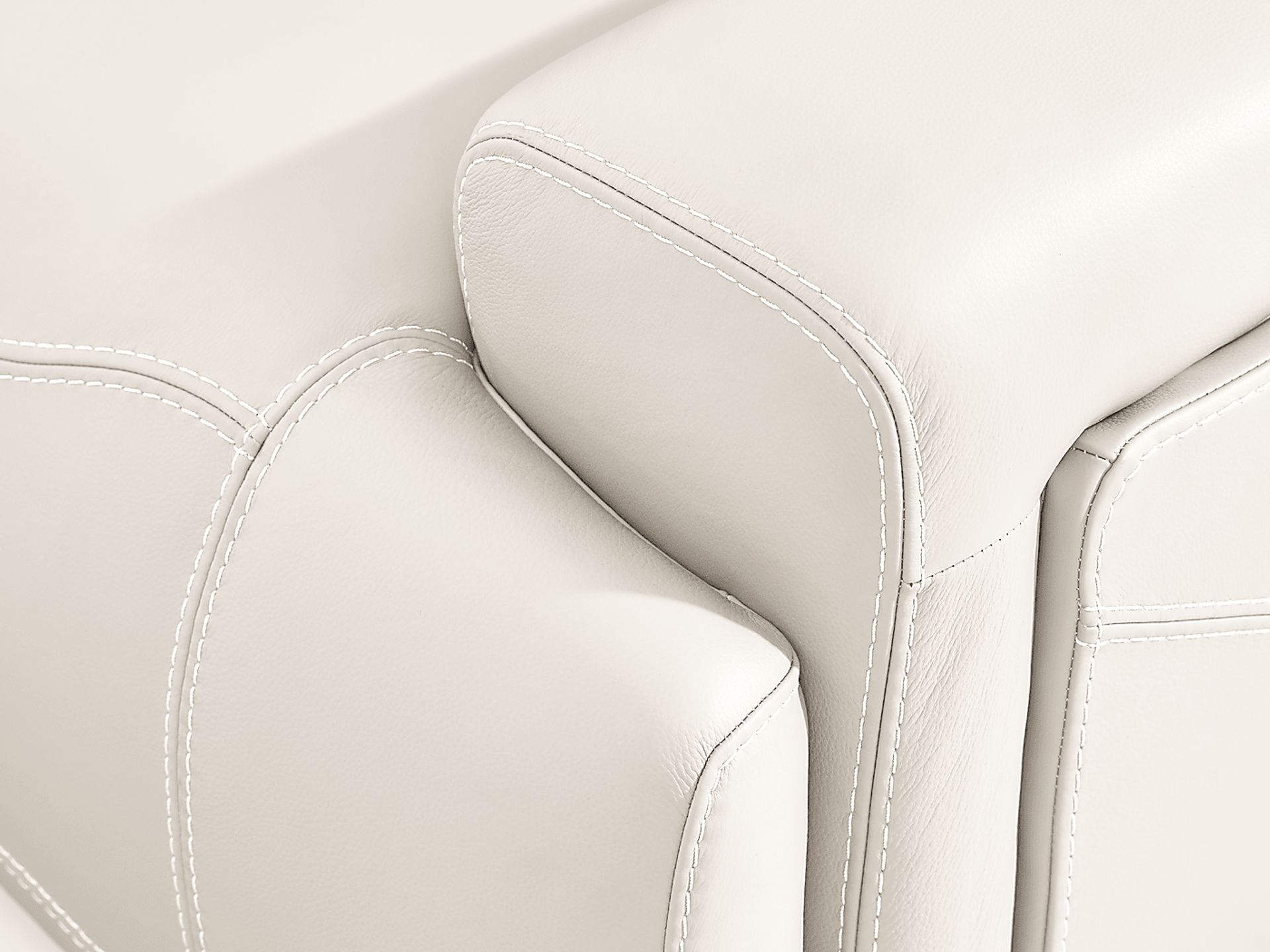 Alessio White Leather 5 Pc Dual Power Reclining Sectional - Image 5