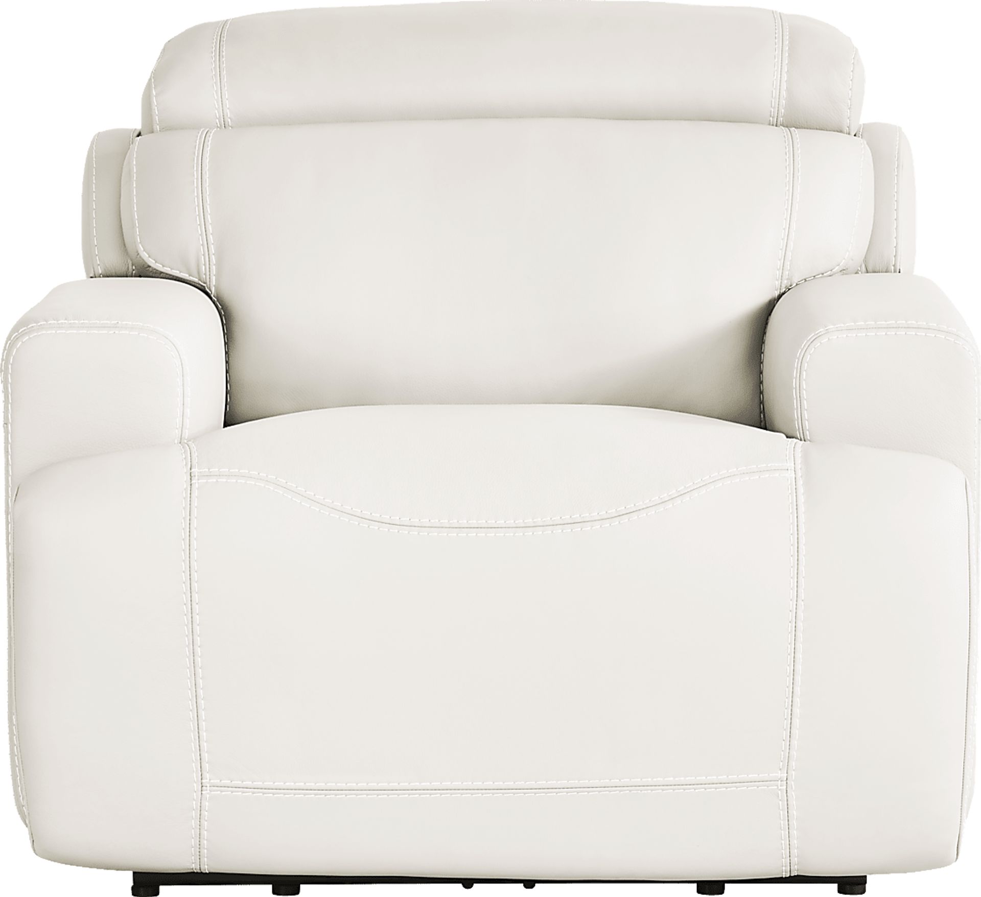 Alessio White Leather Dual Power Recliner - Image 3