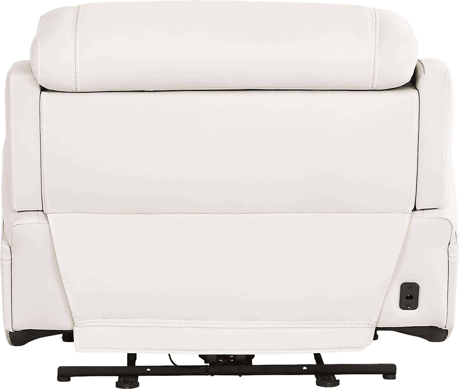 Alessio White Leather Dual Power Recliner - Image 4