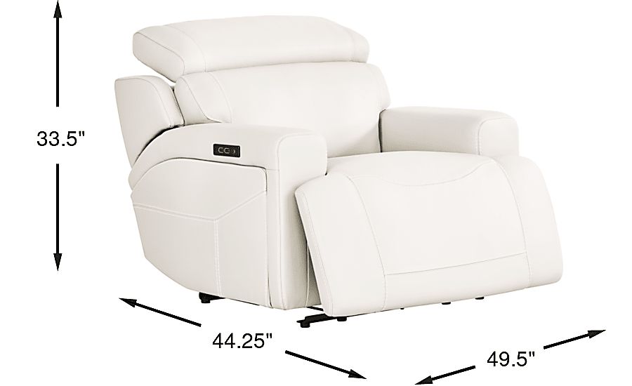 エクスカリバー　ホワイトヘザー　ファインドレター　リザーブ　オールド　シーバス Cindy Crawford Alessio White Leather Dual Power Recliner | Rooms to Go