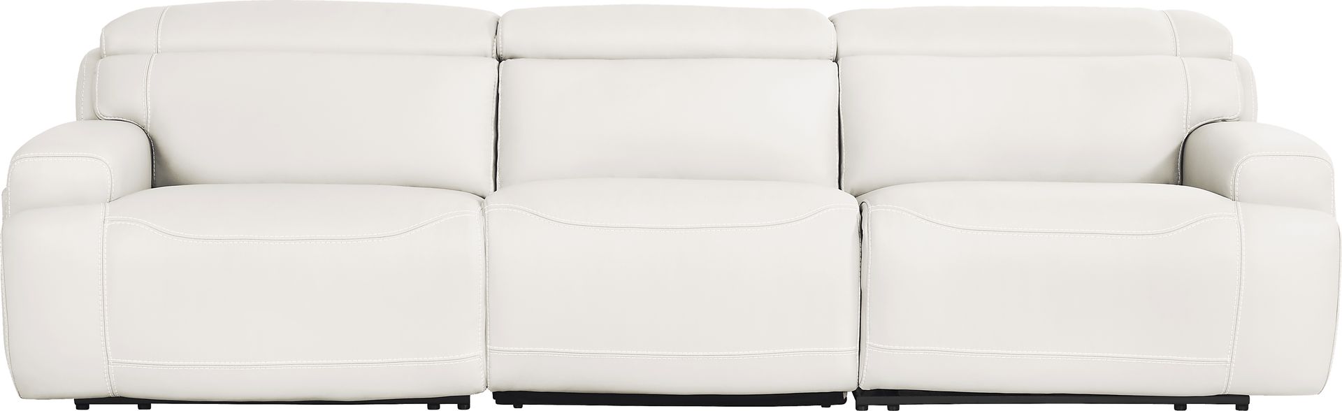 Alessio White Leather Dual Power Reclining Sofa - Image 2
