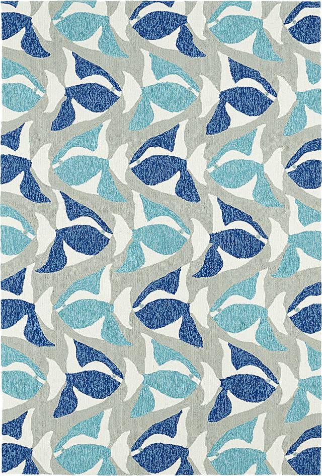 Aletta Blue 5' x 7'6 Indoor/Outdoor Rug - Thumbnail - Image 1