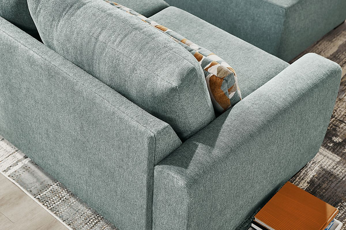 Alexander Blue Chenille Fabric 3 Pc Sectional | Rooms to Go