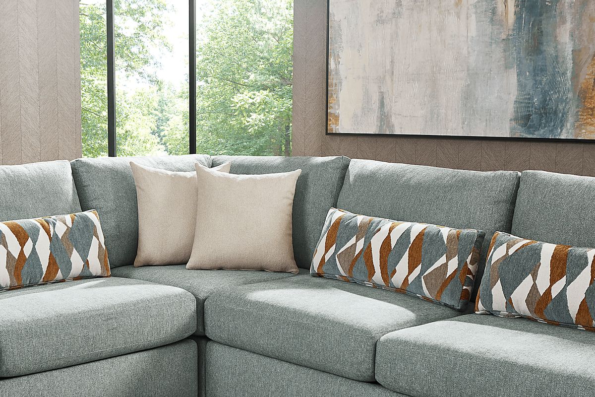 Alexander Blue Chenille Fabric 3 Pc Sectional | Rooms to Go