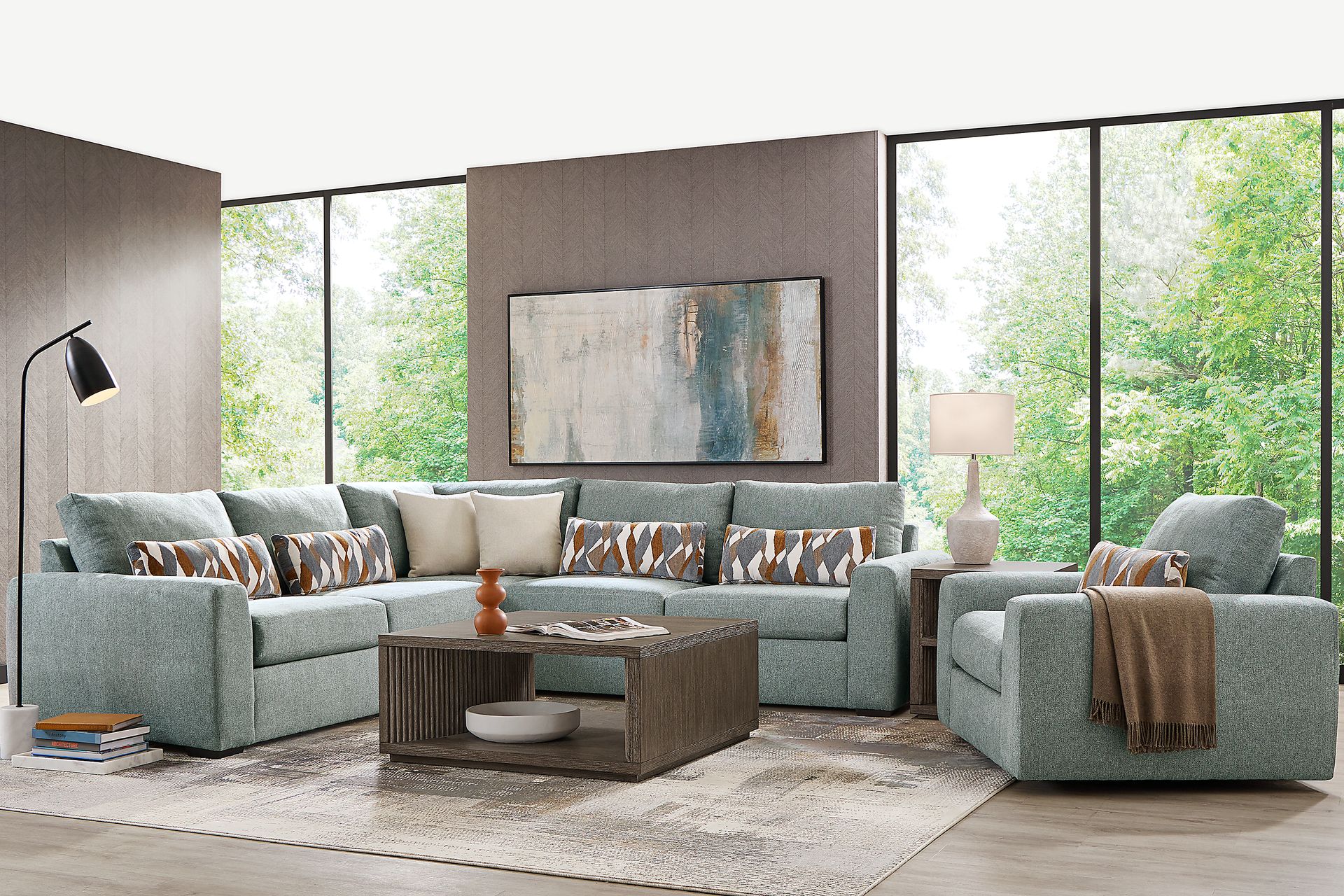 Alexander Blue 3 Pc Sectional - Image 2