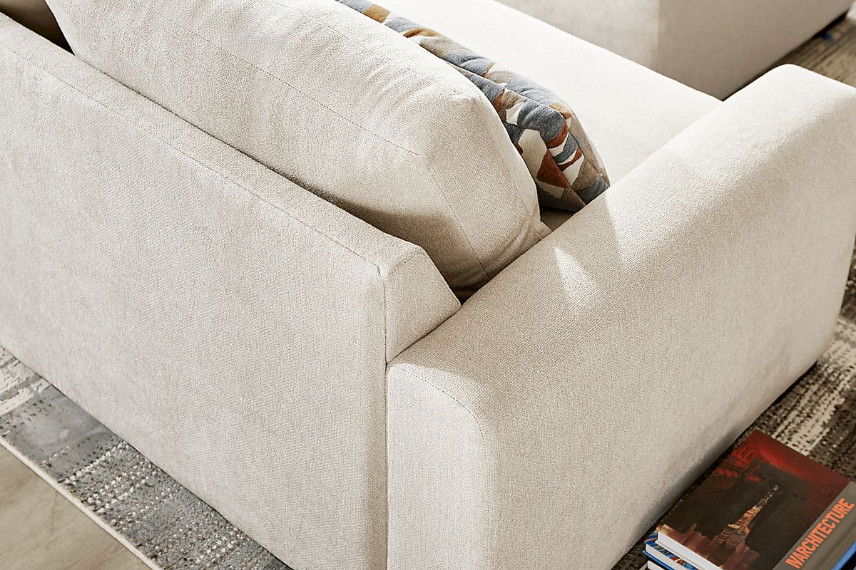 Alexander Ivory Beige Chenille Fabric 3 Pc Sectional | Rooms to Go