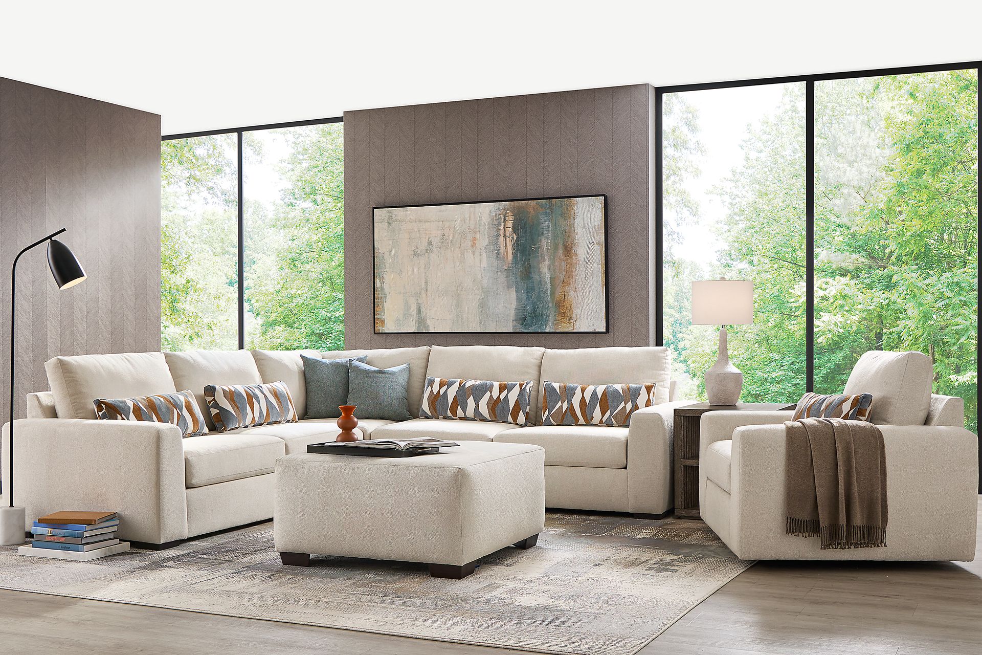 Alexander Ivory 6 Pc Sectional Living Room - Image 1