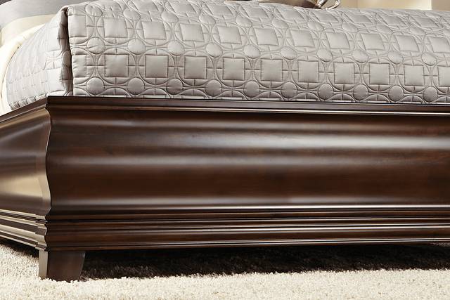 Alexi Cherry 5 Pc King Panel Bedroom with Cream Inset - Thumbnail - Image 6