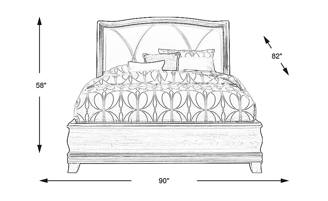Alexi Cherry 3 Pc King Bed with Cream Inset