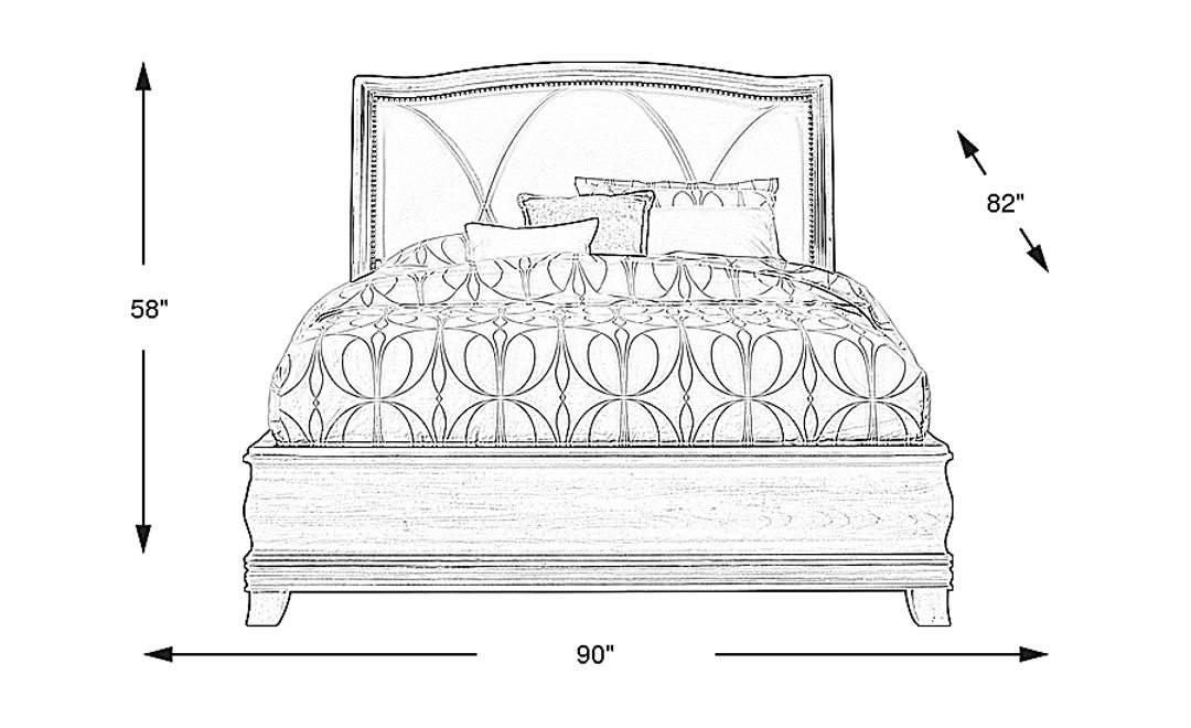 Alexi Cherry 3 Pc King Bed with Cream Inset