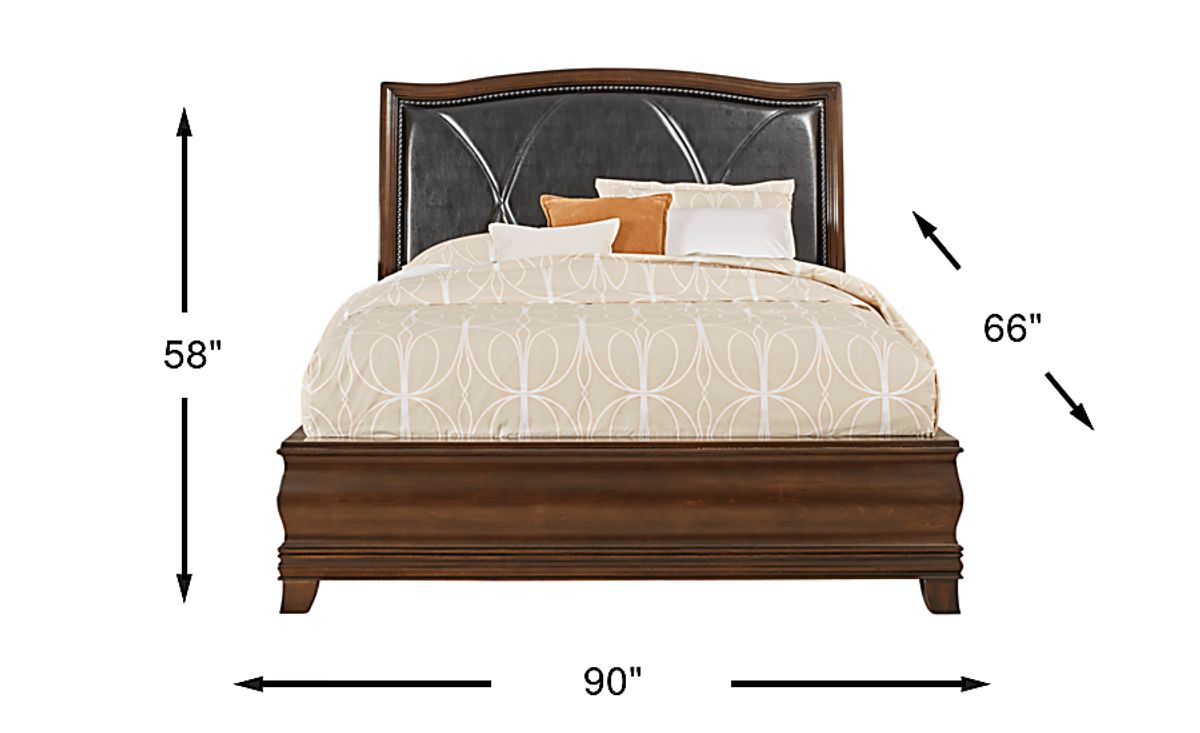 Alexi Dark Cherry Wood Chocolate Brown 3 Pc Queen Bed | Rooms to Go