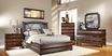 Alexi Cherry 5 Pc Queen Panel Bedroom with Chocolate Inset