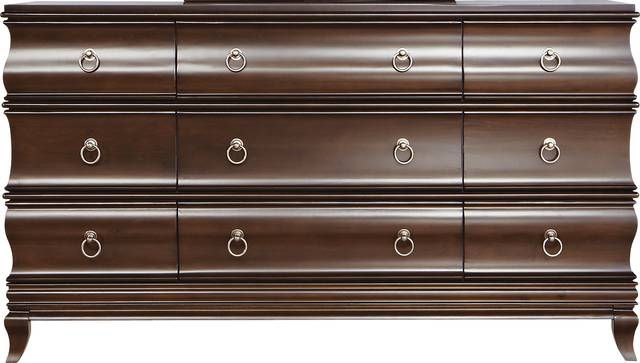 Alexi Cherry 5 Pc King Panel Bedroom with Cream Inset - Thumbnail - Image 7