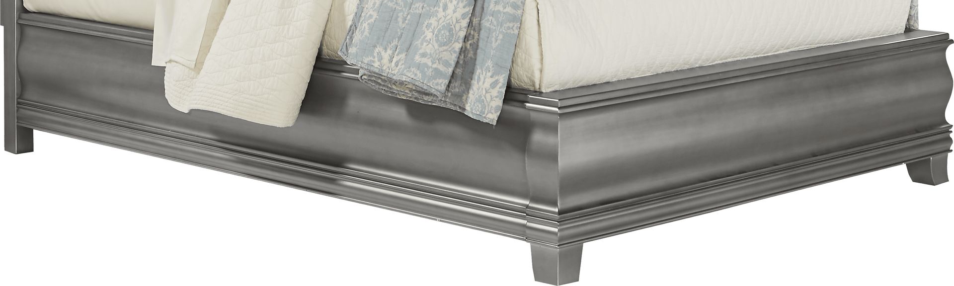 Alexi Silver 3 Pc King Bed with Chocolate Inset - Image 4