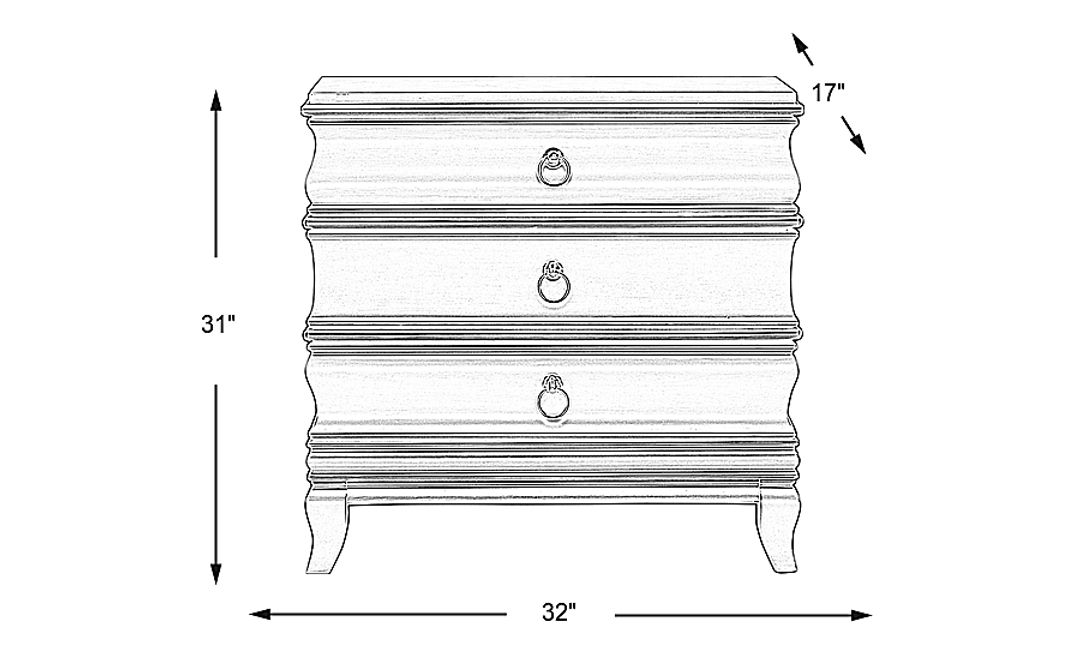 Alexi Silver Nightstand