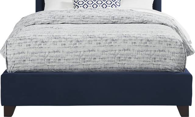 Alexis Blue 3 Pc King Upholstered Bed - Thumbnail - Image 2