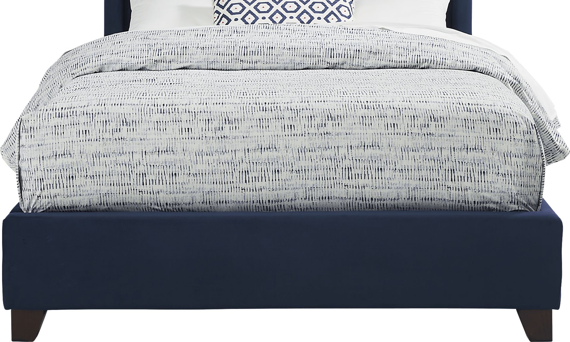 Alexis Blue 3 Pc Queen Upholstered Bed - Image 2