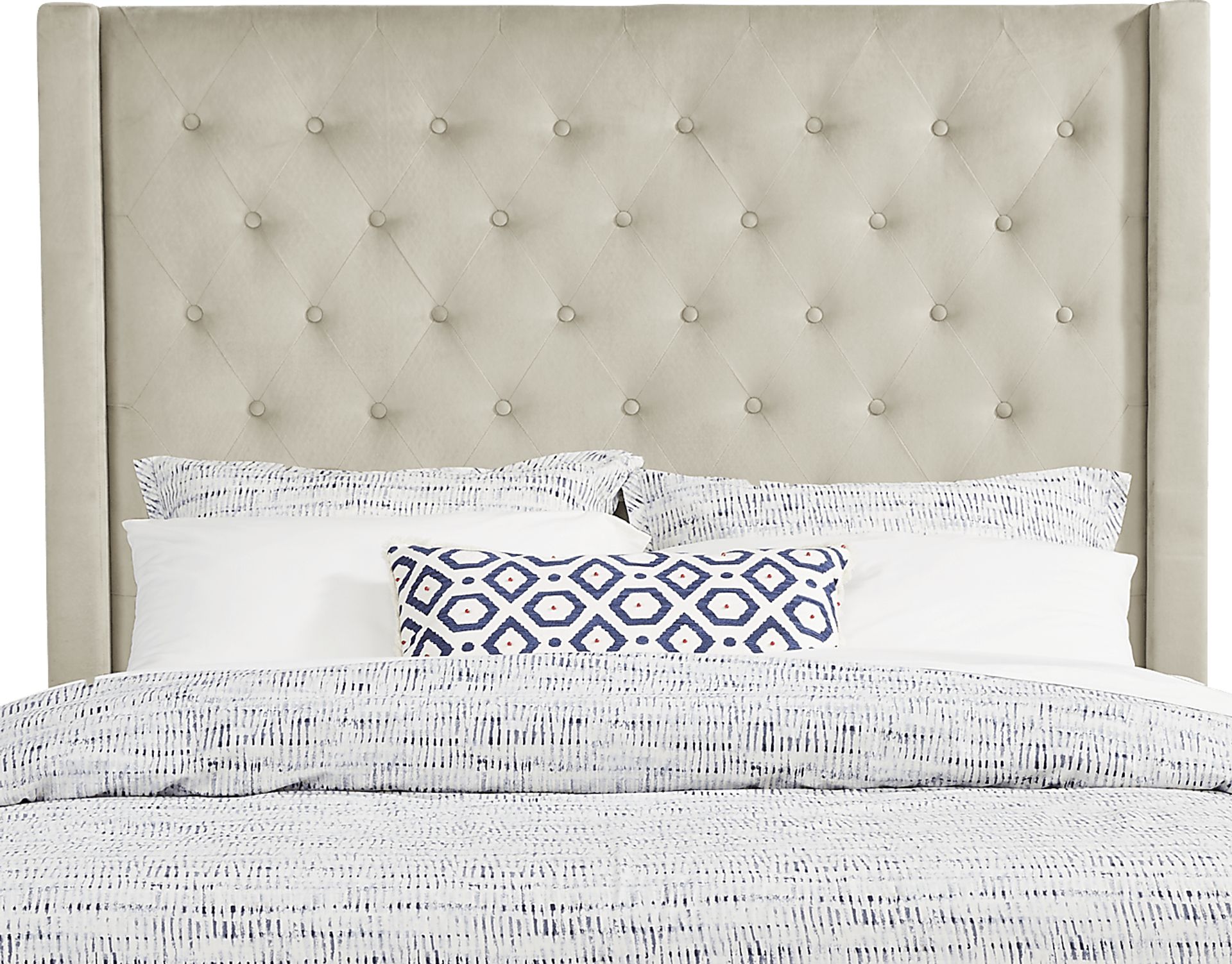 Alexis Gray 3 Pc Queen Upholstered Bed - Image 3