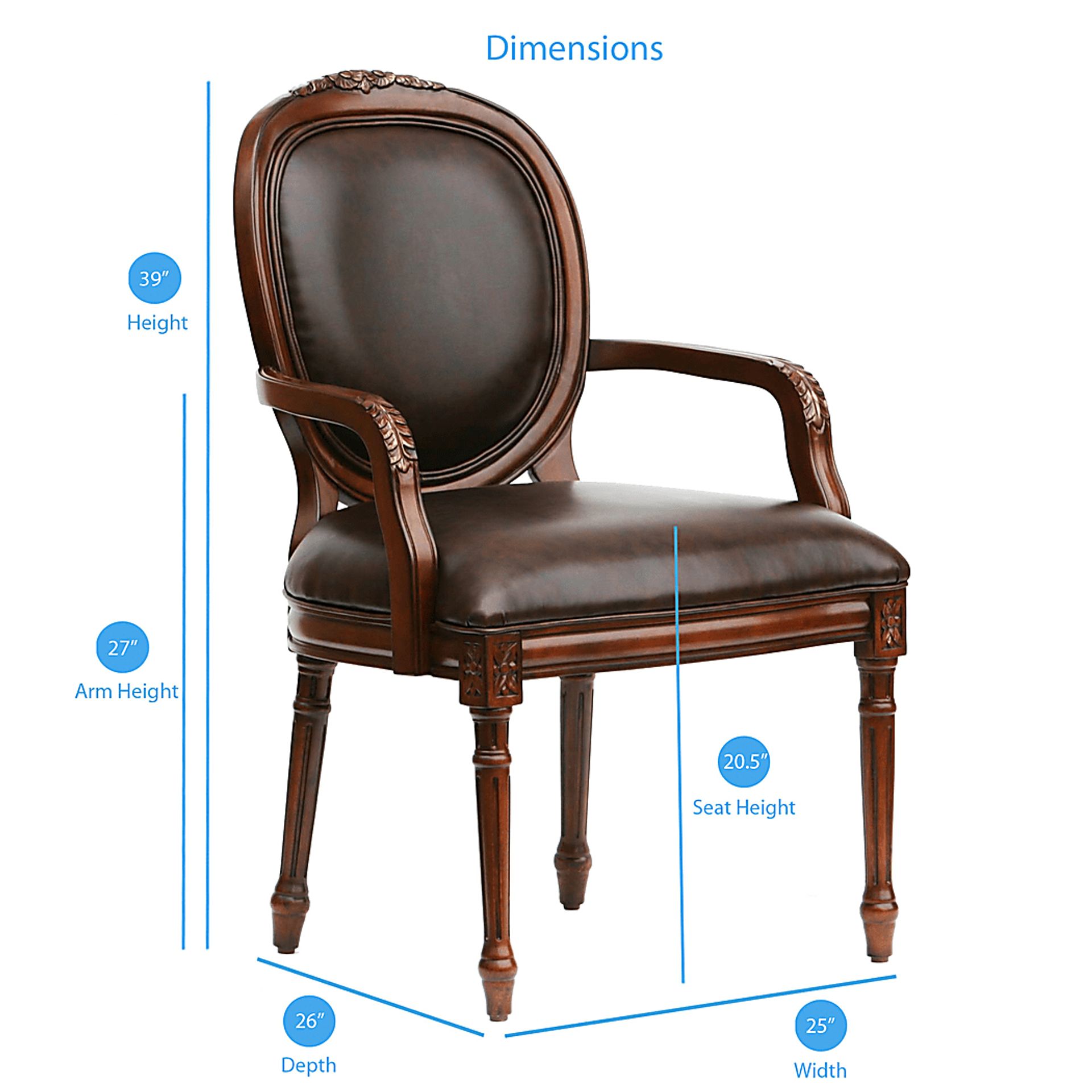 Algiers Brown Dining Chair - Image 3